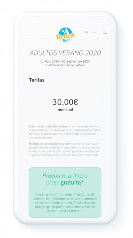 BeachLiga Clases Fee